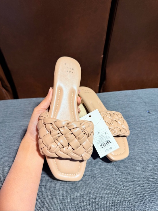 a new day Shoes - A New Day Carissa Black Woven Braided Slide Sandals [size 61/2]
